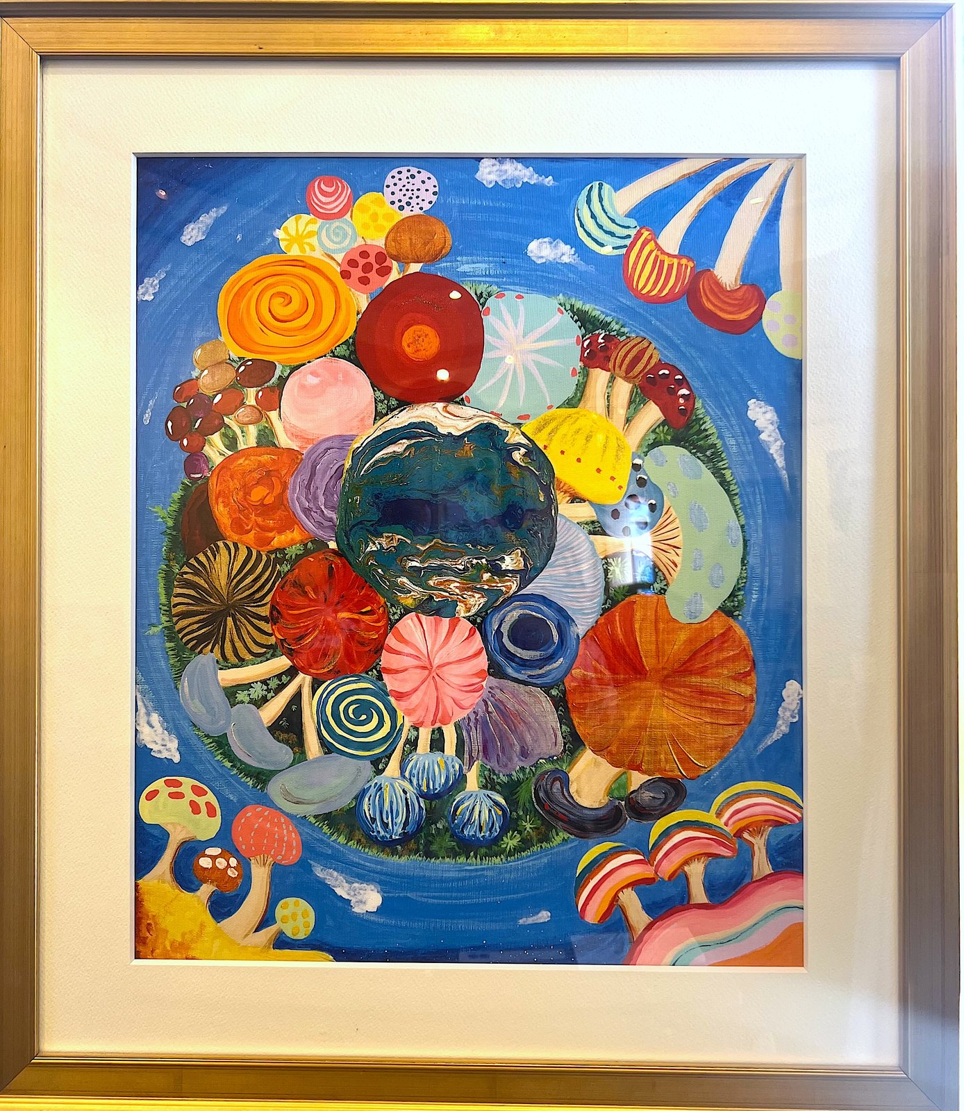 宇宙きのこ曼荼羅〜すべての感情は尊く美しい〜（デジタル版画・額付）