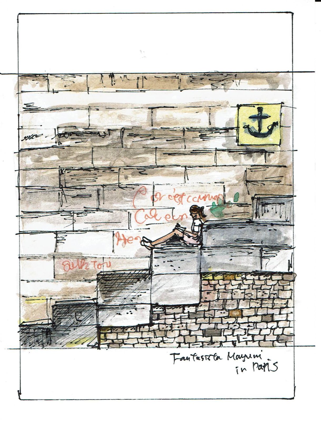 セーヌ川の落書き